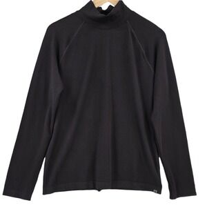 FIGS Womens XL Seamless Long Sleeve Mock Neck Top Black NWT